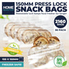 Home Master 2160PCE Snack Bags Press Lock Airtight Seal 10 x 15cm