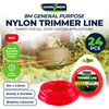 Garden Greens 24PCE 8m x 2.5mm Trimmer Line Red Durable Impact Resistant