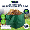 Garden Greens 12PCE Garden Waste Bag Waterproof Reusable Strong Material 59L