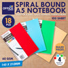 Office Central 18PCE A5 Spiral Notebooks Lined Sheets School Office 100pg