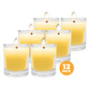 Perfect Scent 12PCE Frangipani Scented Fragrant Candles Glass Holder 7cm