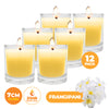 Perfect Scent 12PCE Frangipani Scented Fragrant Candles Glass Holder 7cm