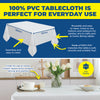 Party Central 72PCE Table Cloth PVC White Waterproof Reusable 137 x 183cm