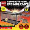 SAS Pest Control 12PCE Rat Trap Metal Cage Reusable Indoor Outdoor Use 24cm