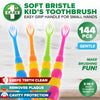 1st Care 144PCE Kids Toothbrushes Soft Bristles Easy Grip Assorted Colours