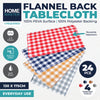 Home Master 24PCE Tablecloths Flannel Back Cheque Design Reusable 175cm