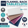 Home Master 24PCE Tablecloths Flannel Back Waterproof Reusable 175cm