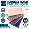 Home Master 24PCE Tablecloths Flannel Back Waterproof Reusable 225cm