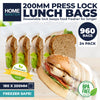 Home Master 960PCE Lunch Bags Press Lock Airtight Seal 18 x 20cm