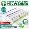 1st Care 12PCE Weekly Pill Organiser Large AM/PM Compartments 11 x 22cm