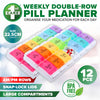 1st Care 12PCE Weekly Pill Organiser Large AM/PM Compartments 11.5 x 22.5cm