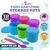 1st Steps 18PCE 110ml Food Storage Pots & Spoons Microwave Freezer Safe 6cm