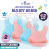 1st Steps 12PCE Food & Liquid Catcher Flexible Bibs Waterproof 25 x 21cm