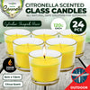 Garden Greens 24PCE Citronella Scented Glass Candle Pots 120g