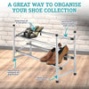 Home Master 6PCE Adjustable 2 Tier Shoe Racks Stainless Steel 35 x 62cm