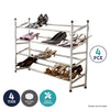 Home Master 4PCE Adjustable 4 Tier Shoe Racks Stainless Steel 67.5 x 62cm