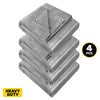 Handy Hardware 4PCE 130GSM Grey Tarpaulin UV Resistant Waterproof 4.2 x 4.2m