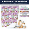 Home Master 12PCE PEVA Patterned Shower Curtain & Hooks Stylish Designs 178cm