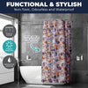 Home Master 12PCE PEVA Patterned Shower Curtain & Hooks Stylish Designs 178cm