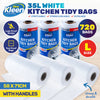 Xtra Kleen 720PCE 35L Kitchen Tidy Bags White Large Tie Handles 58 x 71cm