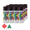 Australian Export 12PK 250g Aerosol Spray Paint Cans [Colour: Black - Gloss]