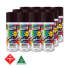 Australian Export 12PK 250gm Aerosol Spray Paint Cans [Colour: Black - Satin]