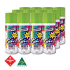 Australian Export 12PK 250gm Aerosol Spray Paint Cans [Colour: Lime Green]