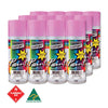 Australian Export 12PK 250gm Aerosol Spray Paint Cans [Colour: Gloss Pink]