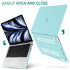 Suitable for  MacBook Pro 14 Max Inch Case 2023 2022 2021 M2 A2779 M1 A2442 Hardshell Case Keyboard Cover Turquoise