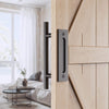 30cm Pull and Flush Barn Door Handle Square Handles set of Frosted Black Surface Round