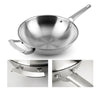 Professional 12 Inch 32cm Three-Layer 304Stainless Steel Chef's Pan Wok with Lid