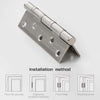 304 Flat Pin Hinge Spring 2Pack 100mm Folding Butt Door Cabinet Hinges Folding Furniture Hardware