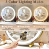 45cm Large Makeup Desk Mirror Lights Round LED Makeup Make up Mirror Bedroom Tabletop Touch Control Gold