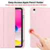 iPad 10th Case 10.9 Inch 2022 with Pencil Holder, Smart iPad Case with Soft TPU Auto Wake Sleep Pink