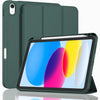 iPad 10th Case 10.9 Inch 2022 with Pencil Holder, Smart iPad Clear Case with Soft TPU Auto Wake Sleep Dark Green