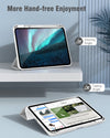 iPad 10th Case 10.9 Inch 2022 with Pencil Holder, Smart iPad Clear Case with Soft TPU Auto Wake Sleep Grey