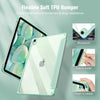 iPad 10th Case 10.9 Inch 2022 with Pencil Holder, Smart iPad Clear Case with Soft TPU Auto Wake Sleep Green