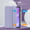 iPad 10th Case 10.9 Inch 2022 with Pencil Holder, Smart iPad Clear Case with Soft TPU Auto Wake Sleep Lavender