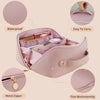 Large Travel Cosmetic Bag Portable Make up Makeup Bag Waterproof PU Leather Storage Pink