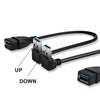 2PCS 20cm SuperSpeed USB 3.0 Male to Female Extension Data Cable Up and Down Angle