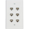 Ethernet Wall Plate 6 Port Cat6 Ethernet Cable Wall Plate Adapter