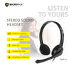 3.5mm Multi Device Stereo Headset Adjustable Headband Noiseless Volume Control