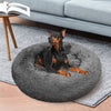 Pawfriends Dog Pet Cat Calming Bed Warm Plush Round Nest Comfy Sleeping Bed Dark Grey 100cm