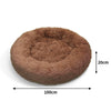 Pet Dog Bed Bedding Warm Plush Round Soft Dog Nest Light Coffee  XL 100cm