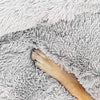 Pet Dog Bed Bedding Warm Plush Round Comfortable Dog Nest Light Grey M 70cm