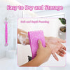 A+Living Silicone Back Scrub Strap with Towel and Brush for Shower Exfoliation Blue