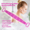 A+Living Silicone Bath Towel with Exfoliating Back Scrub Strap Pink Color 60cm