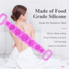 A+Living Silicone Bath Towel with Exfoliating Back Scrub Strap Pink Color 60cm