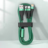 Mobax Nylon Woven Lamp 100W Fast Charging 3-in-1 Charger Cable For Apple Samsung Green