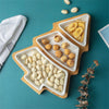 Cookingstuff Christmas Tree Dried Fruit Tray Snacks Candy Tray Melon Dried Fruit Plate Blue